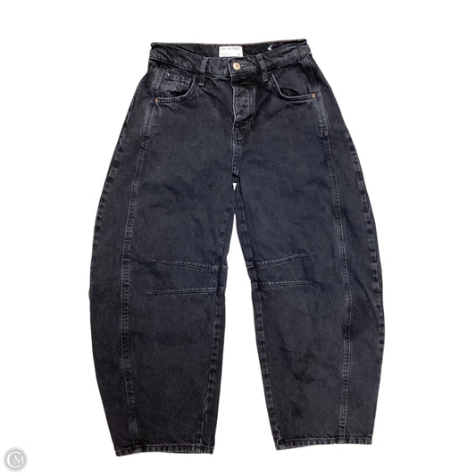 Jeans Wide Leg By Free People In Black Denim, Size: 0