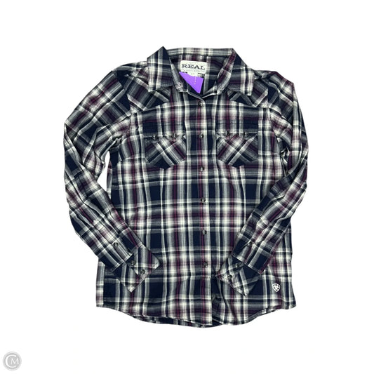Blouse Long Sleeve By Ariat In Blue, Size: S