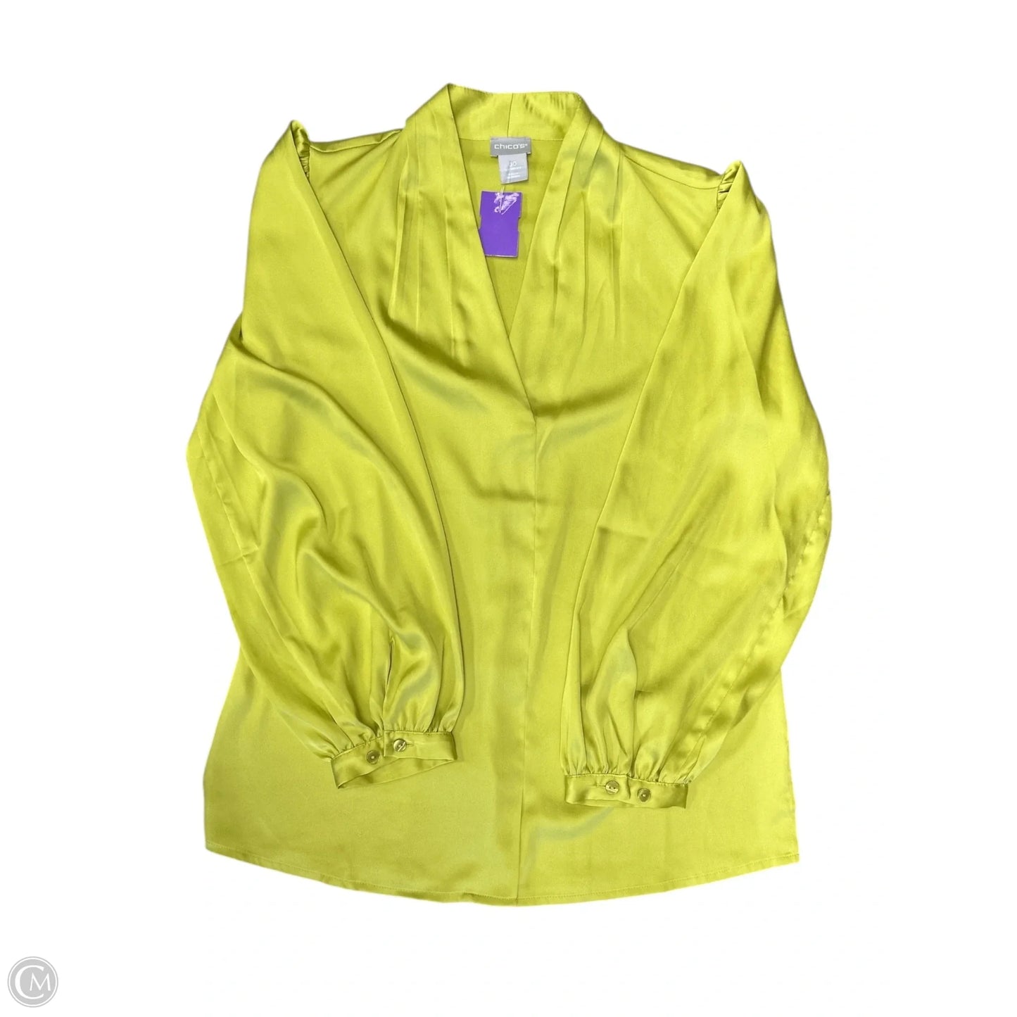 Top Long Sleeve By Chicos In Green, Size: Xs