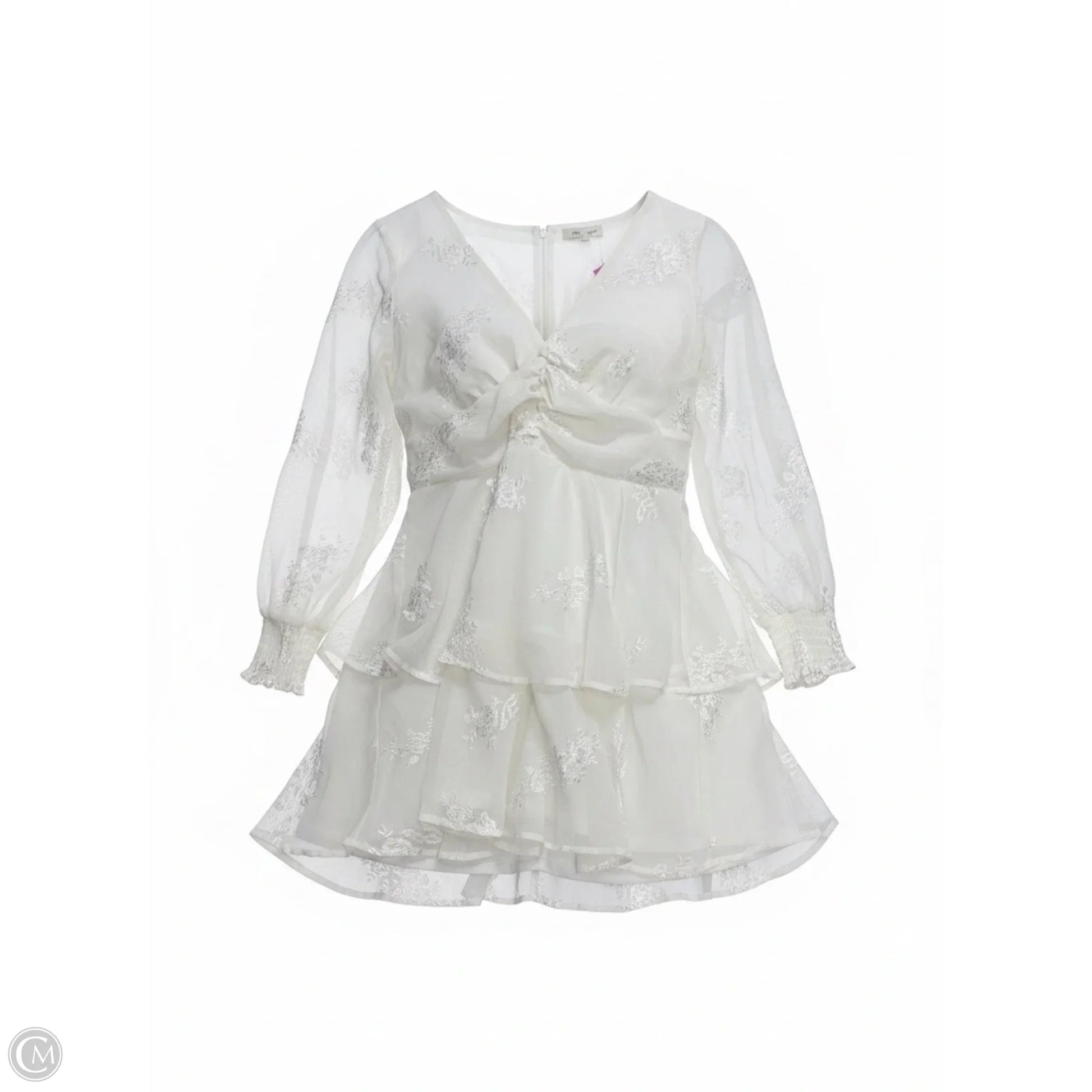 francescas white dress Stacey Smocked Eyelet Mini and a removable belt that cinches at the waist Francesca's Chrystal Fit And Flare