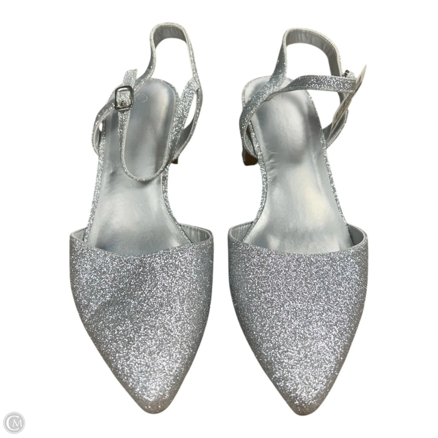 Shoes Heels Kitten By Clothes Mentor In Silver, Size: 10
