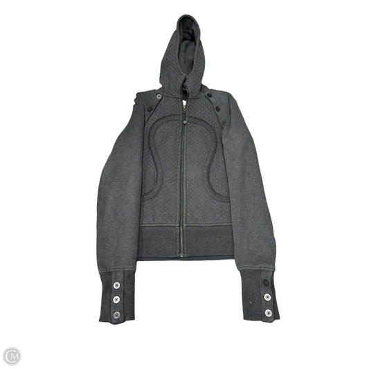 Athletic Sweatshirt Hoodie By Lululemon In Grey, Size: 8