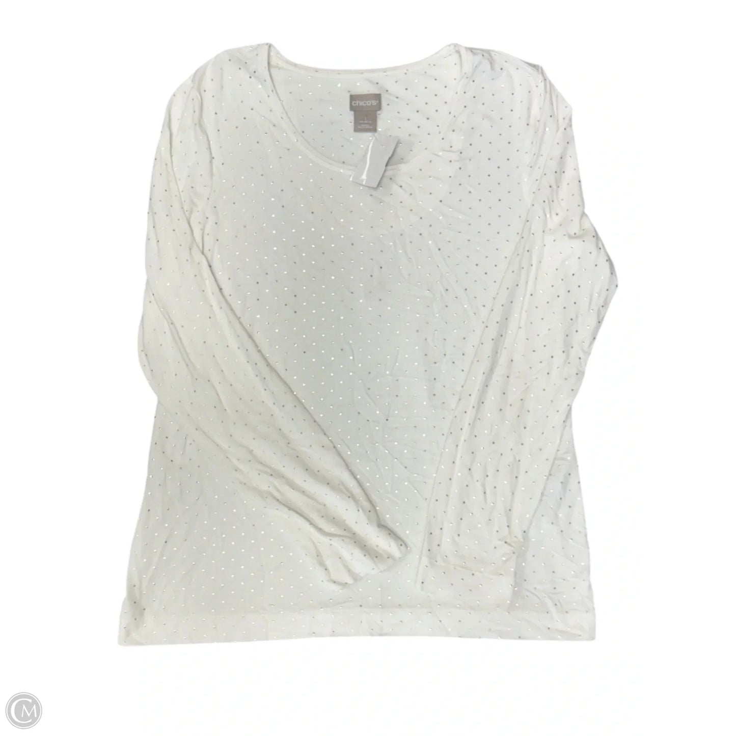 Top Long Sleeve Basic By Chicos In White, Size: M