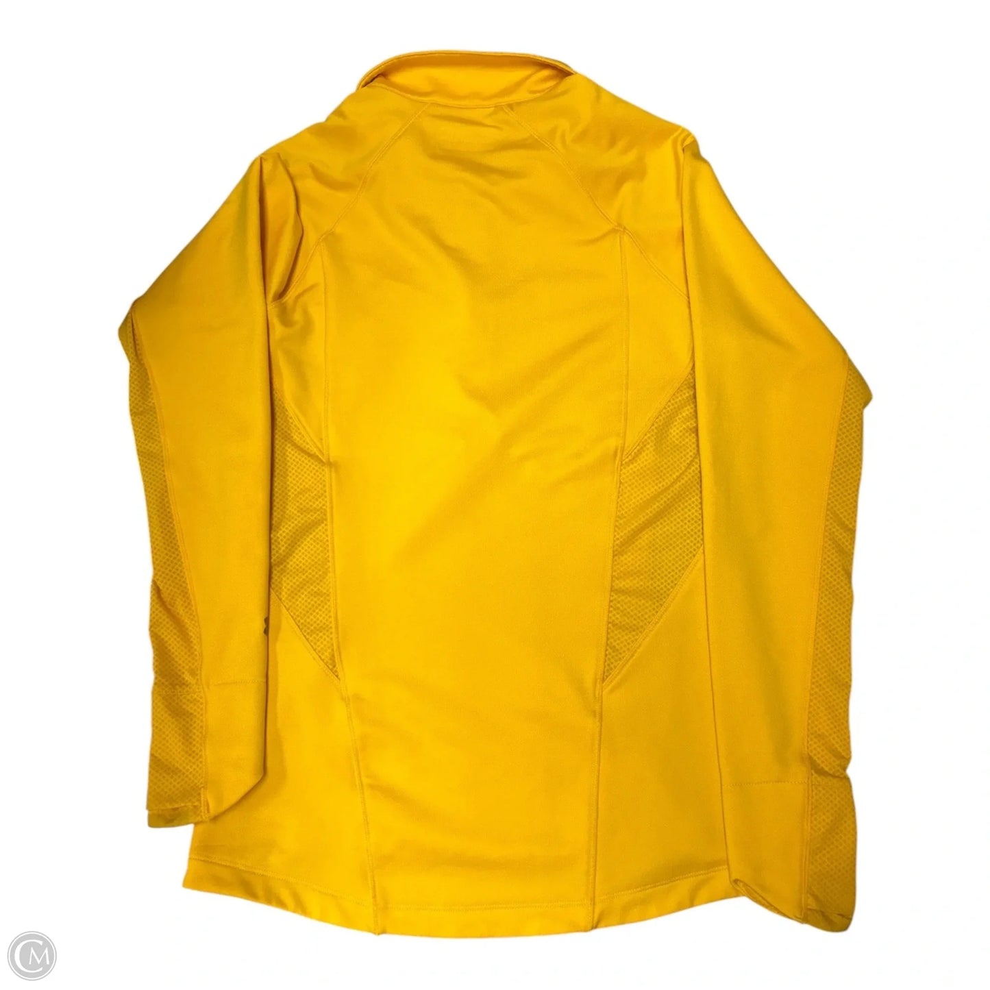 Athletic Top Long Sleeve Collar By Under Armour In Yellow, Size: M