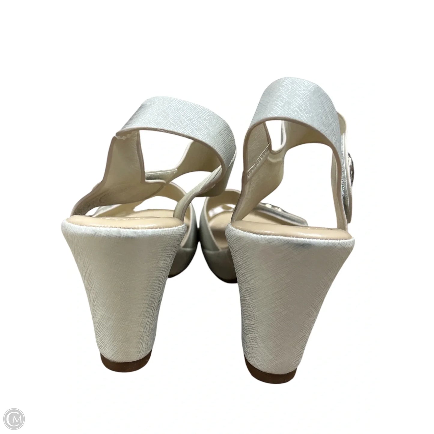 Sandals Heels Block By Spring Step In Grey & Tan, Size: 7.5