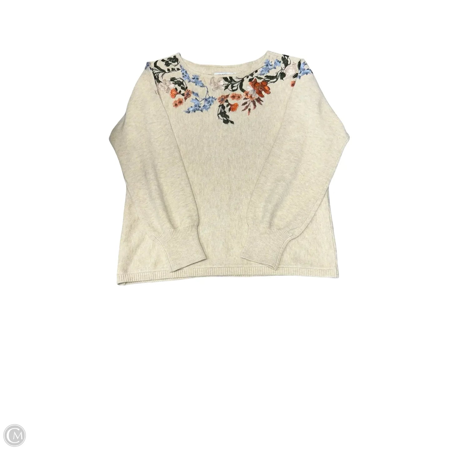 Sweater By Chicos In Floral Print, Size: S