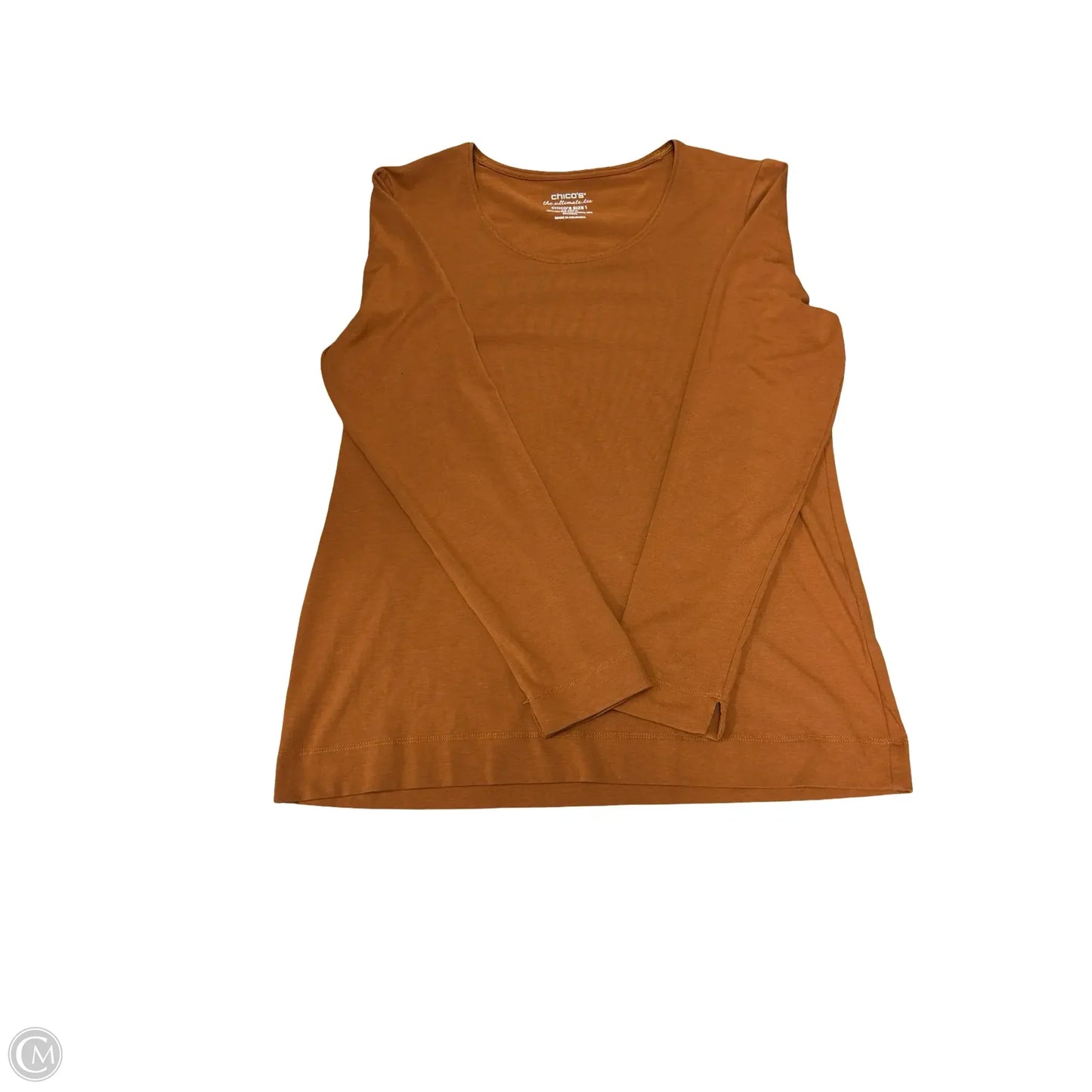 Top Long Sleeve Basic By Chicos In Copper, Size: M