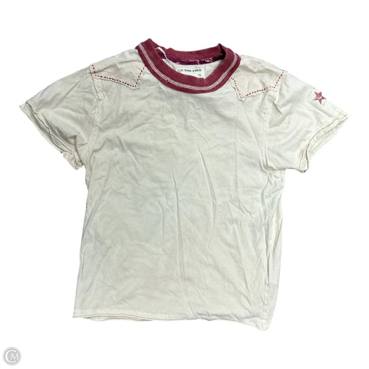 Top Short Sleeve By Free People In Cream, Size: Xs