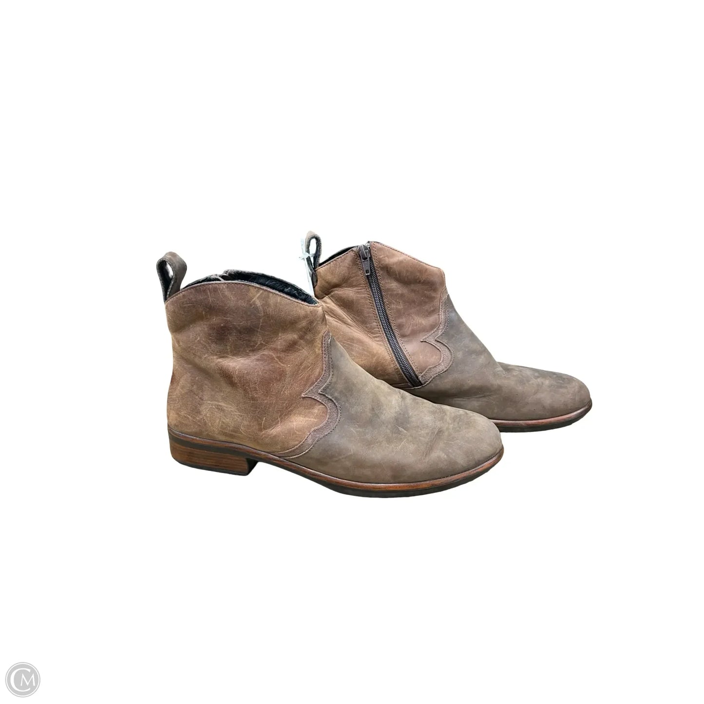 Boots Ankle Flats By Clothes Mentor In Brown, Size: 9.5