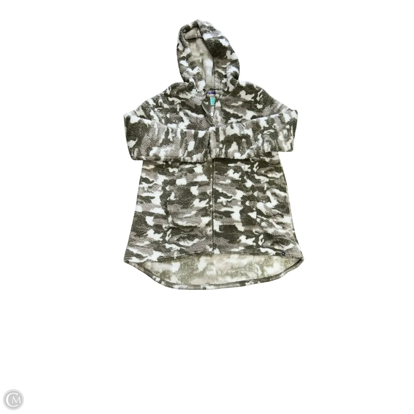 Jacket Faux Fur & Sherpa By Lug In Grey & White, Size: M