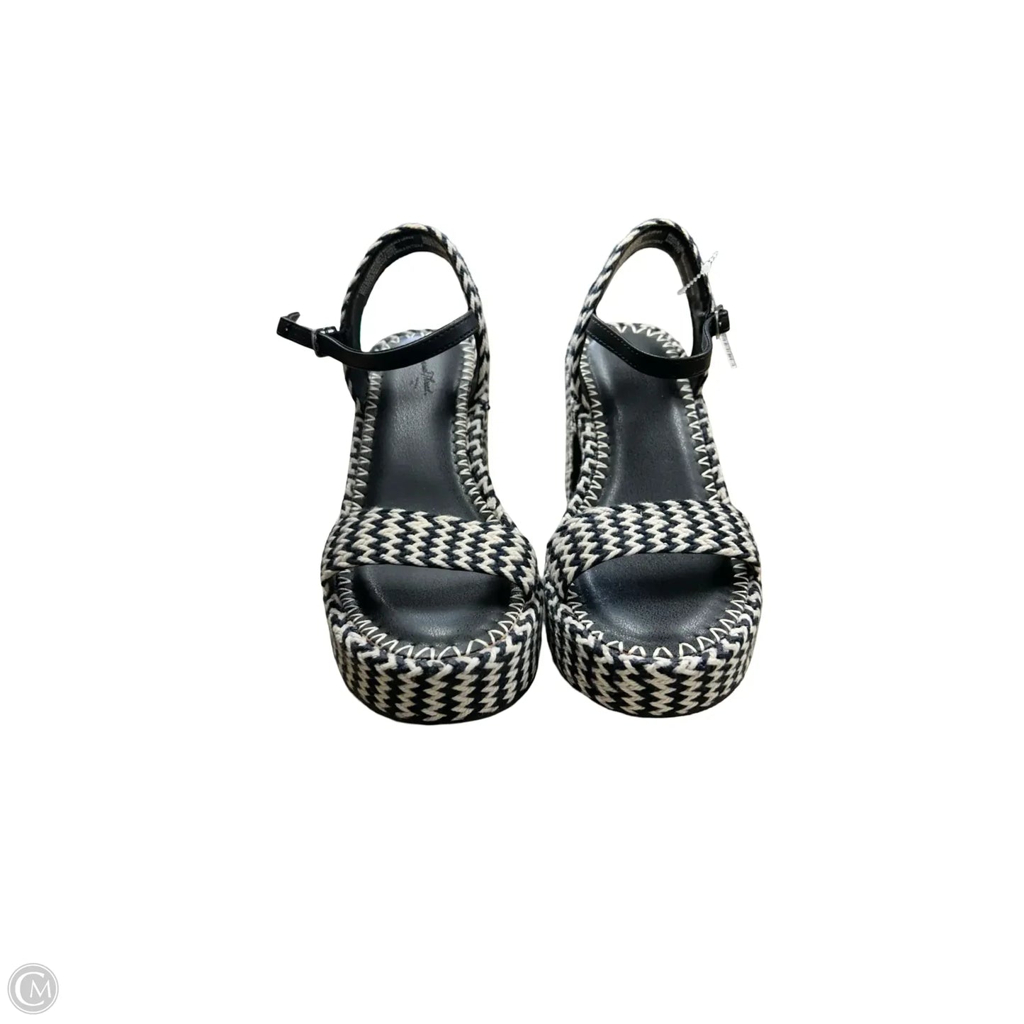 Sandals Heels Platform By Universal Thread In Black & Cream, Size: 7