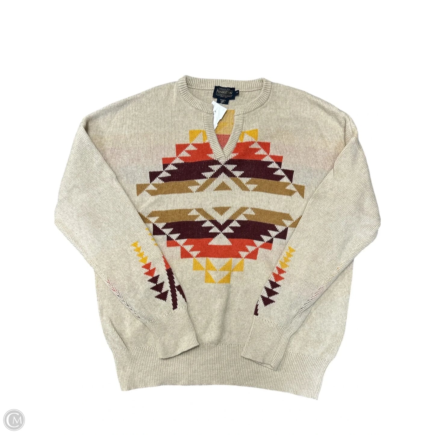 Sweater By Pendleton In Tan, Size: M