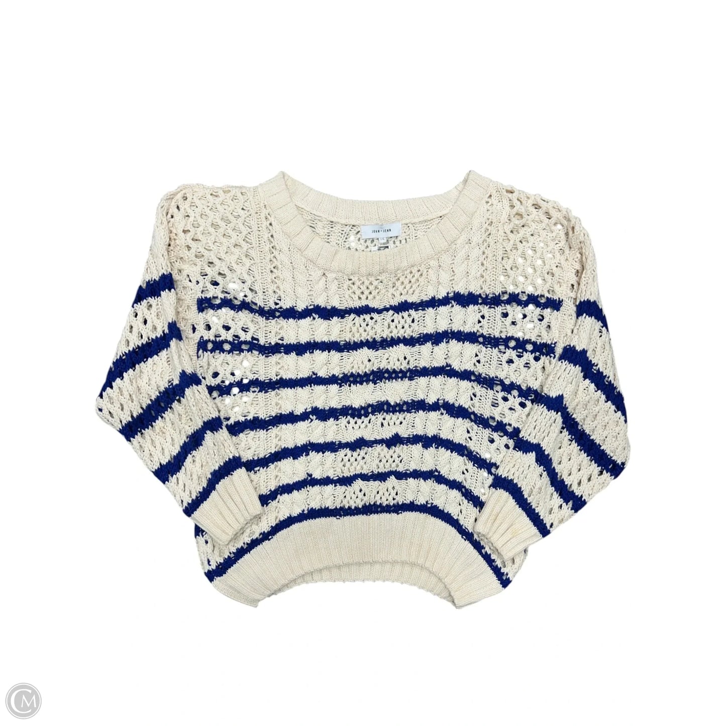 Sweater By John + Jenn In Blue & Cream, Size: L
