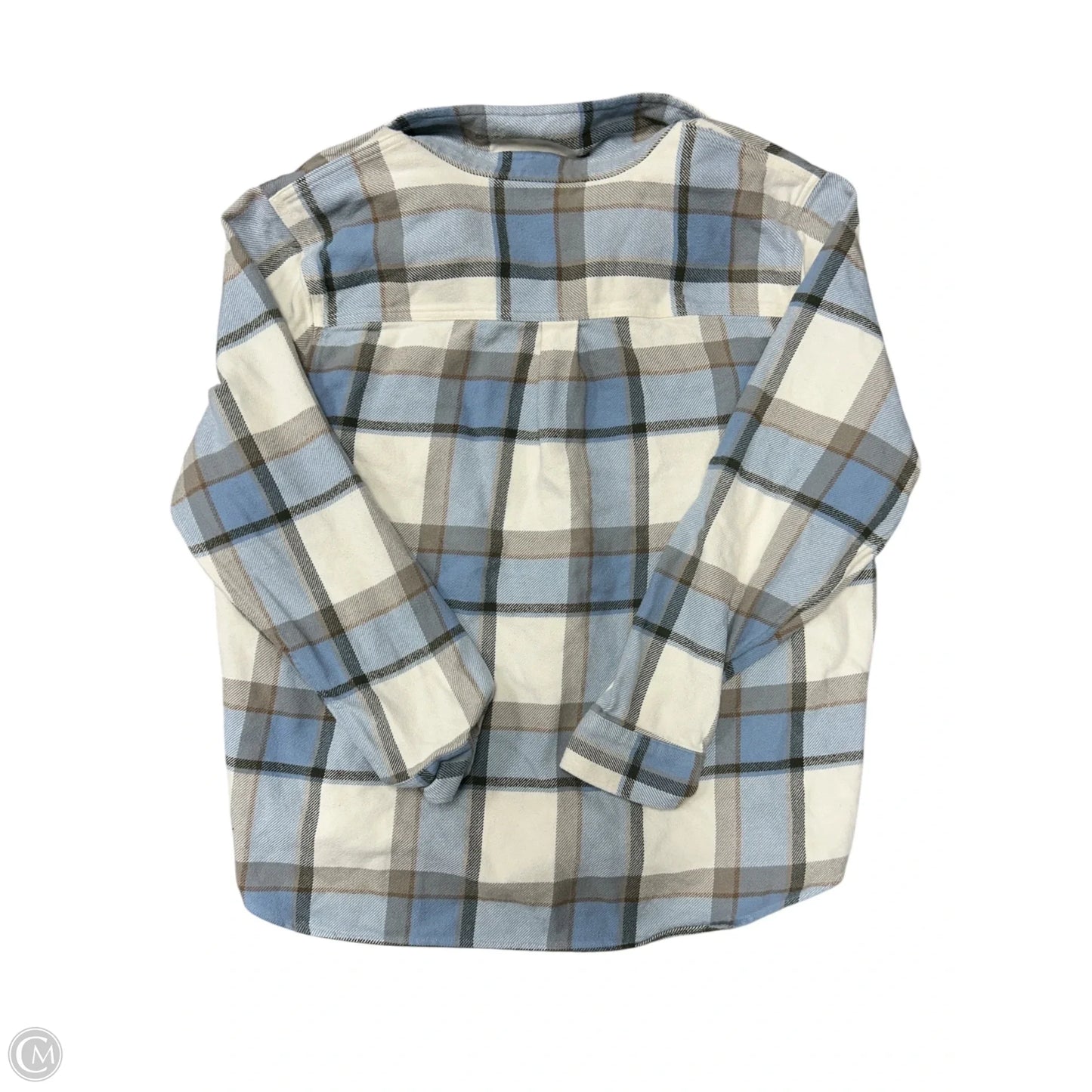 Jacket Shirt By Patagonia In Blue & White, Size: Xxl