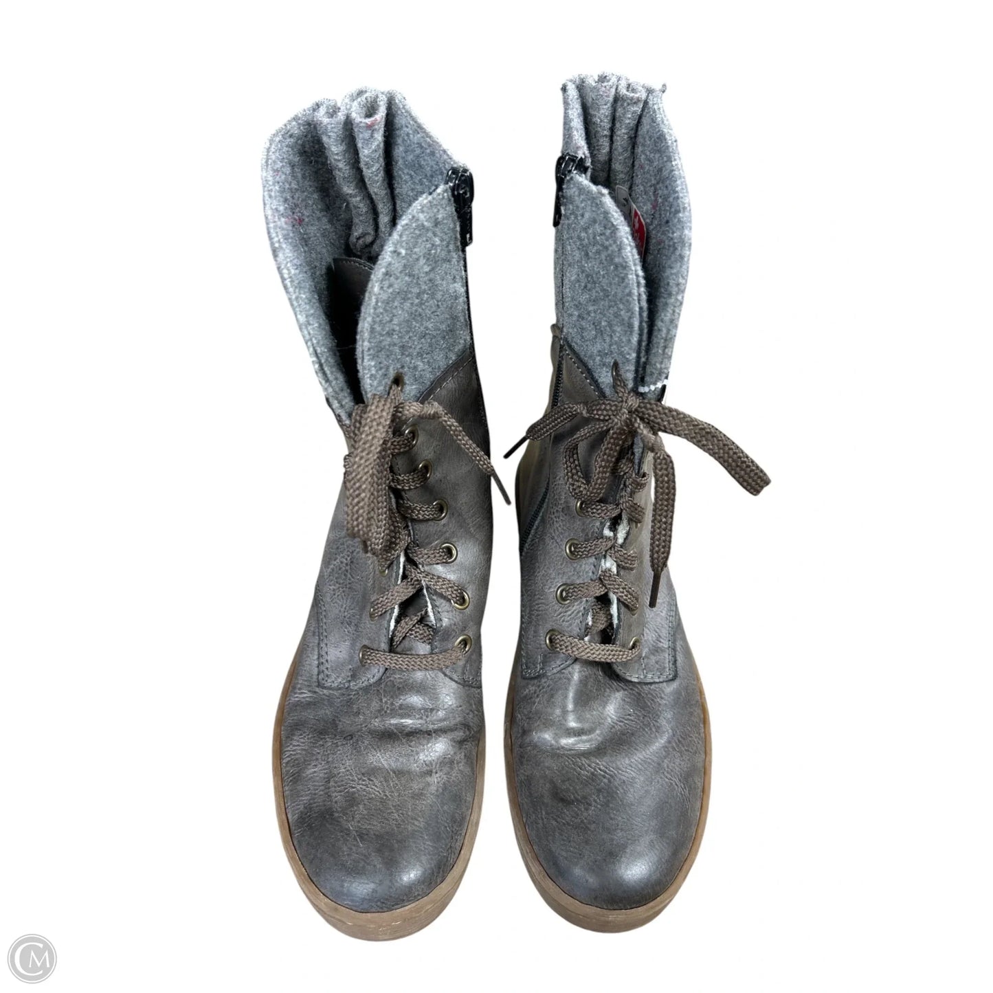 Boots Ankle Flats By Riekers In Grey, Size: 10