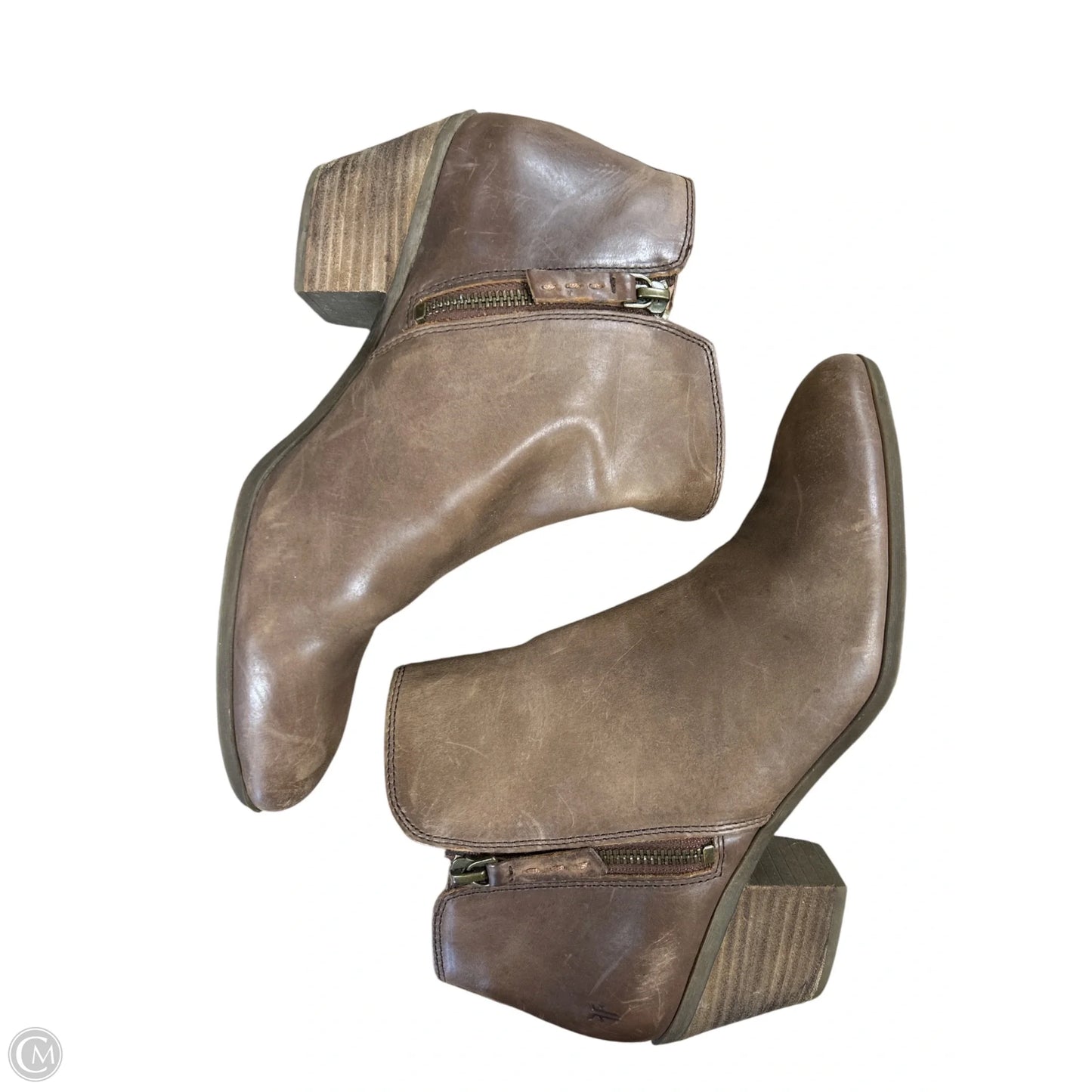 Boots Ankle Heels By Frye And Co In Brown, Size: 9.5