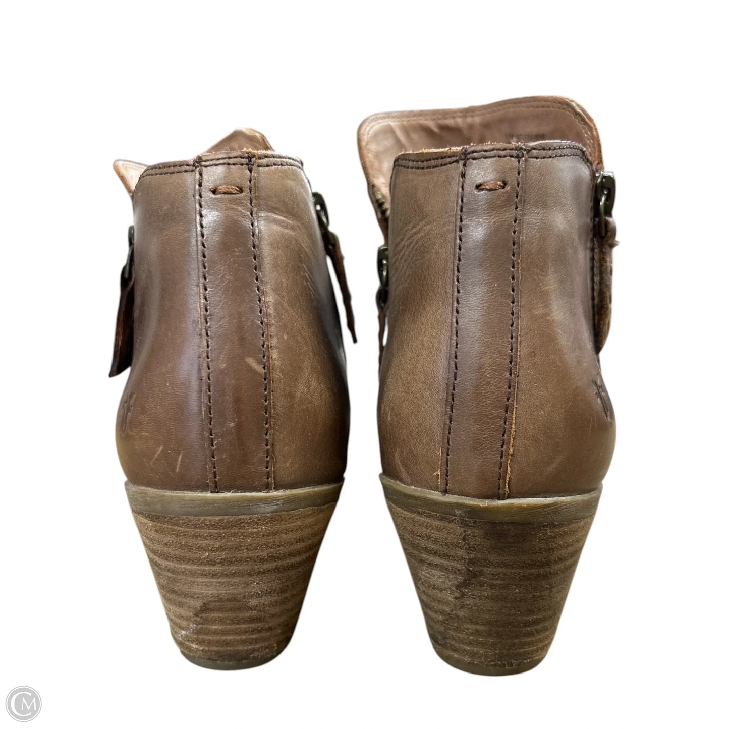 Boots Ankle Heels By Frye And Co In Brown, Size: 9.5