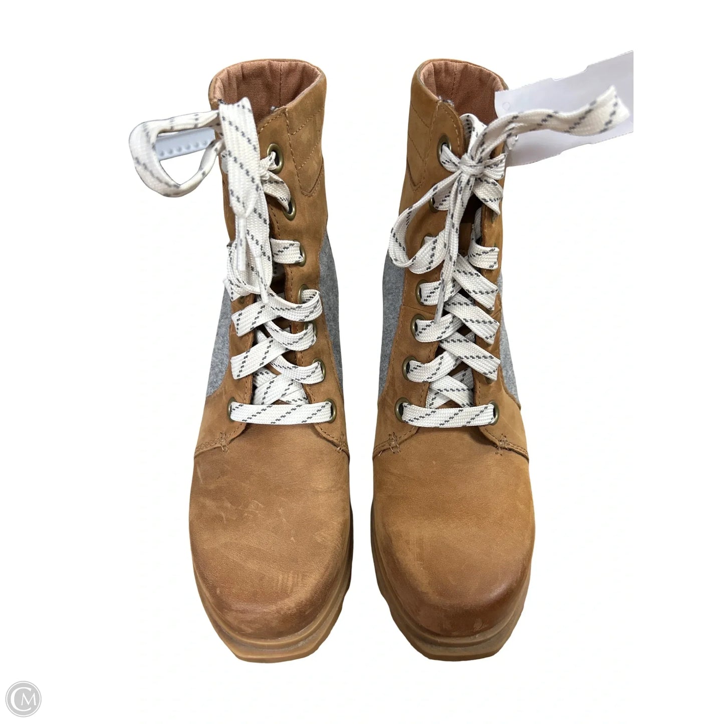 Boots Ankle Heels By Sorel In Brown & Grey, Size: 7