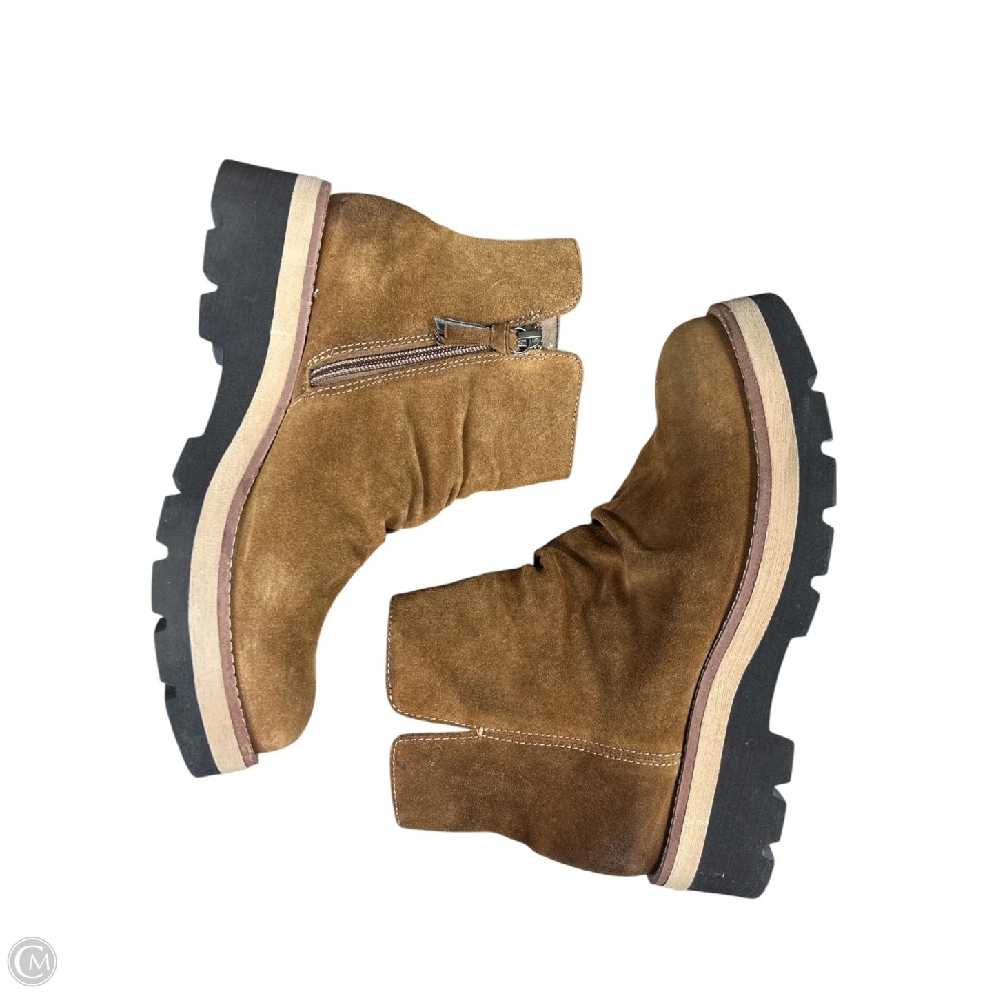 Boots Ankle Flats By Sofft In Brown, Size: 7.5