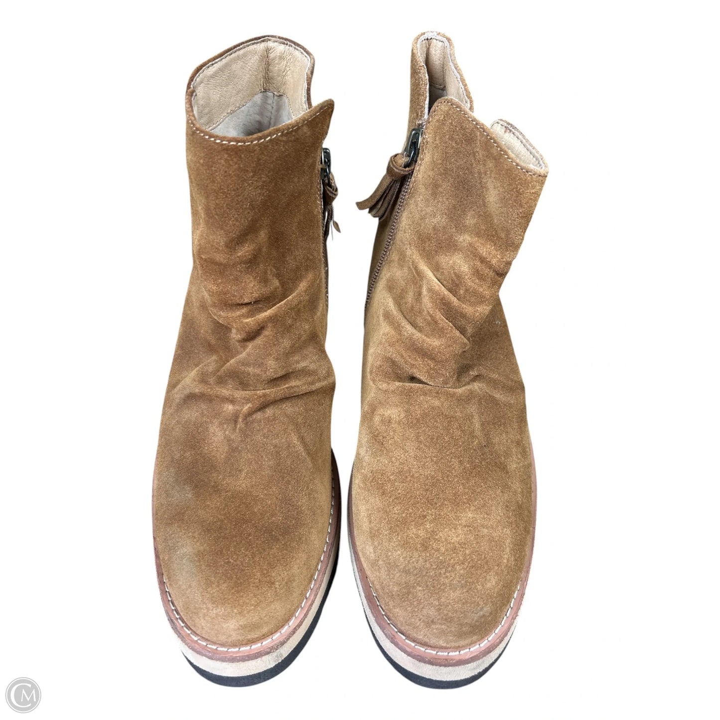 Boots Ankle Flats By Sofft In Brown, Size: 7.5