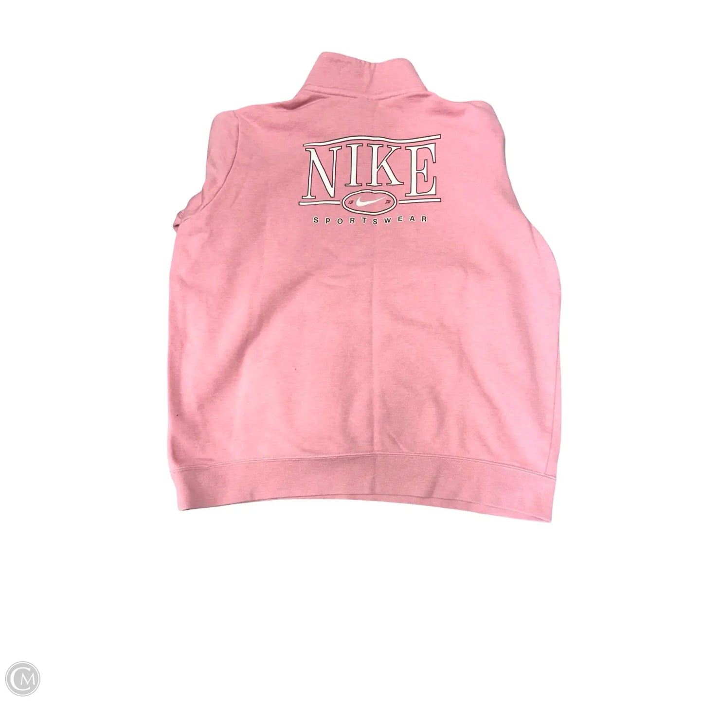 Athletic Sweatshirt Collar By Nike In Pink, Size: L