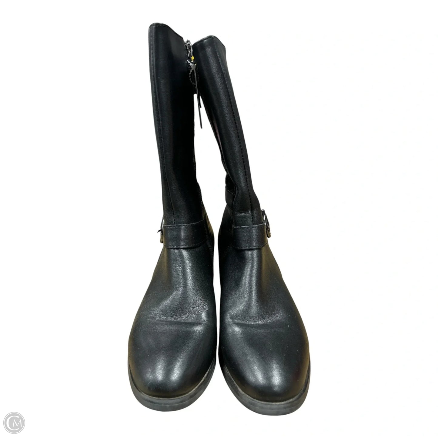 Boots Mid-calf Flats By Clothes Mentor In Black, Size: 7