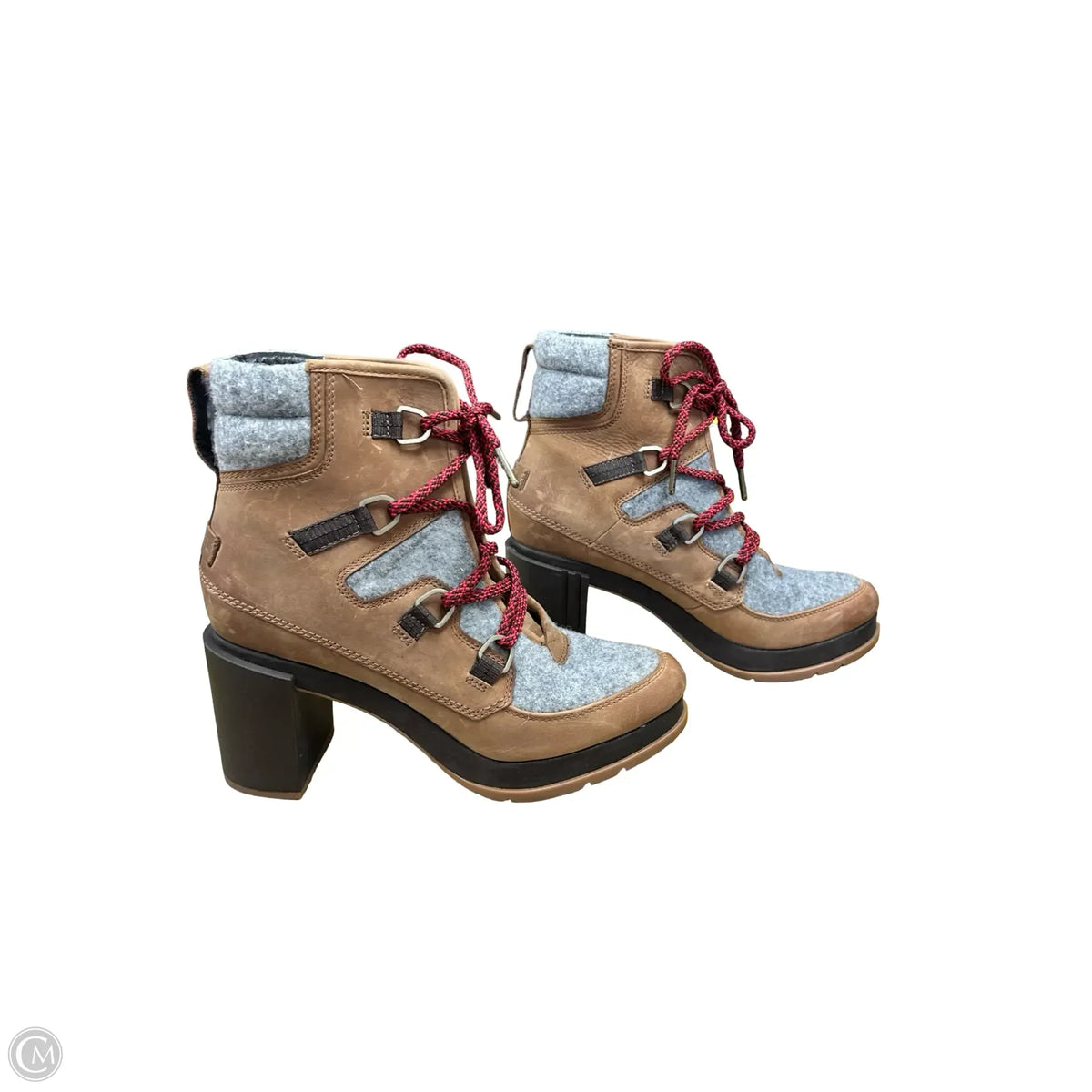 Boots Ankle Heels By Sorel In Brown, Size: 10.5