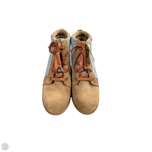 Boots Ankle Heels By Sorel In Brown & Grey, Size: 10.5