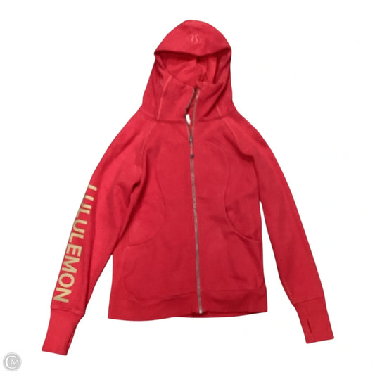 Athletic Sweatshirt Hoodie By Lululemon In Red, Size: 10