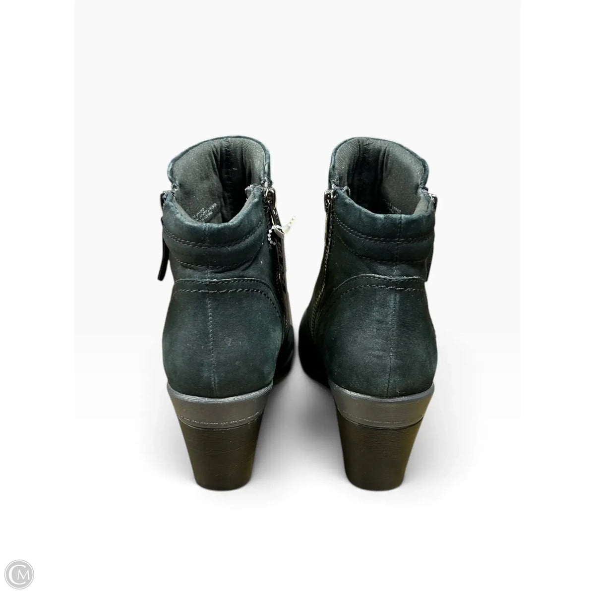 Boots Ankle Heels By Earth In Black, Size: 7