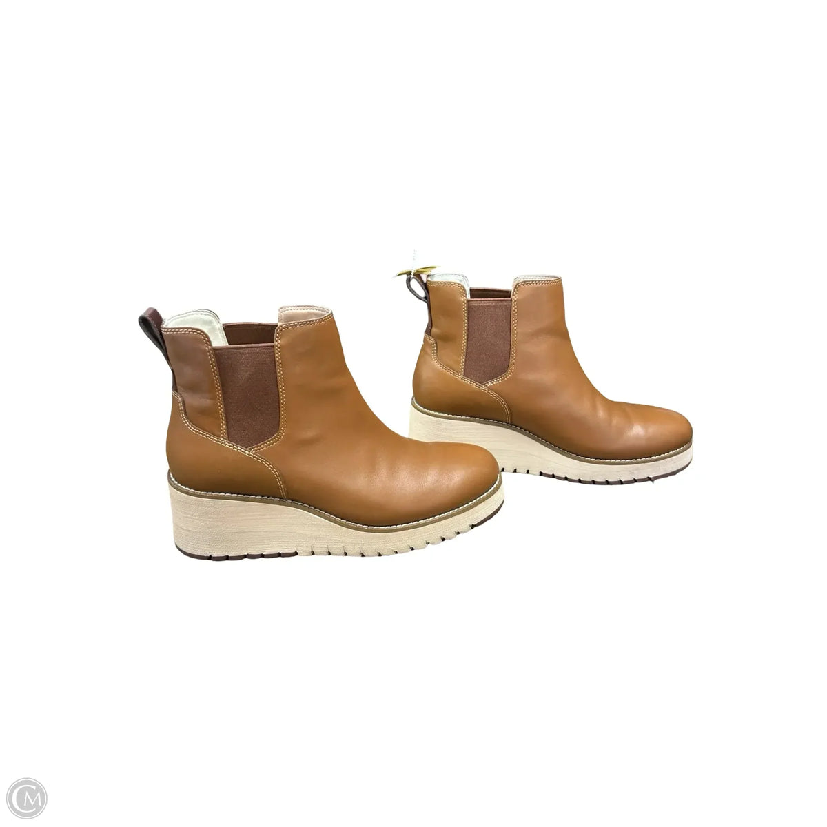 Boots Ankle Heels By Clothes Mentor In Brown, Size: 7.5