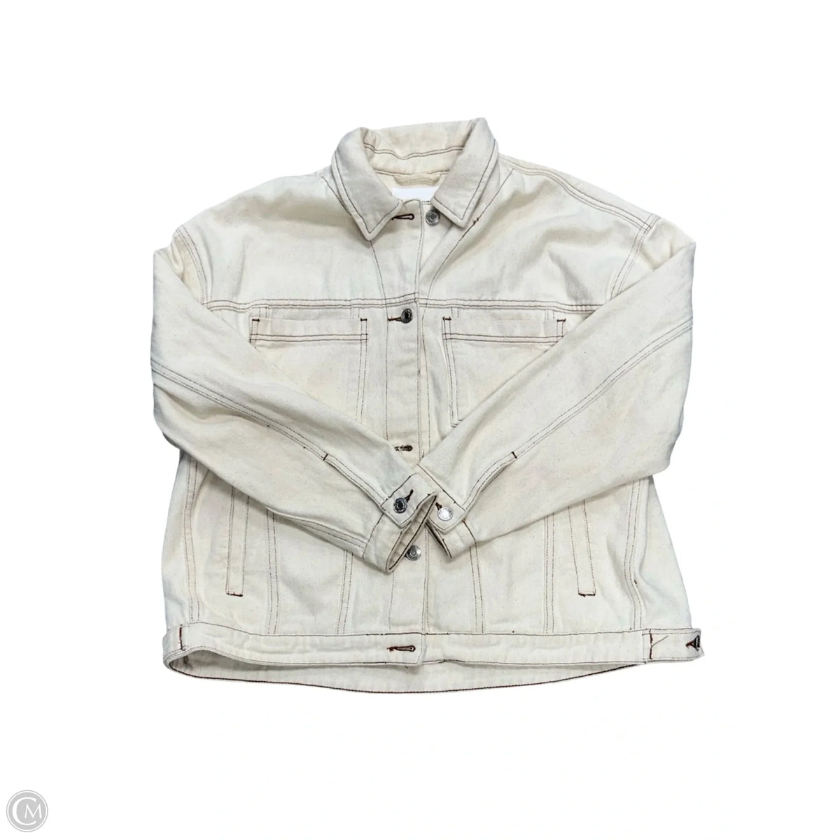 Jacket Denim By Thread And Supply In Cream Denim, Size: S