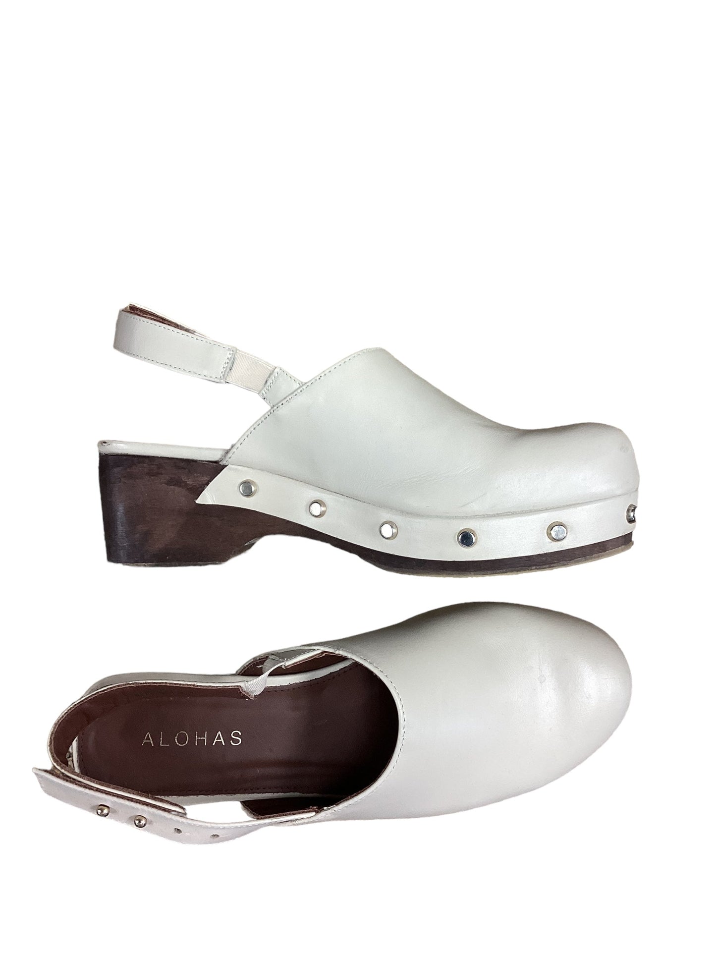 Cream Shoes Heels Block Cma, Size 7.5