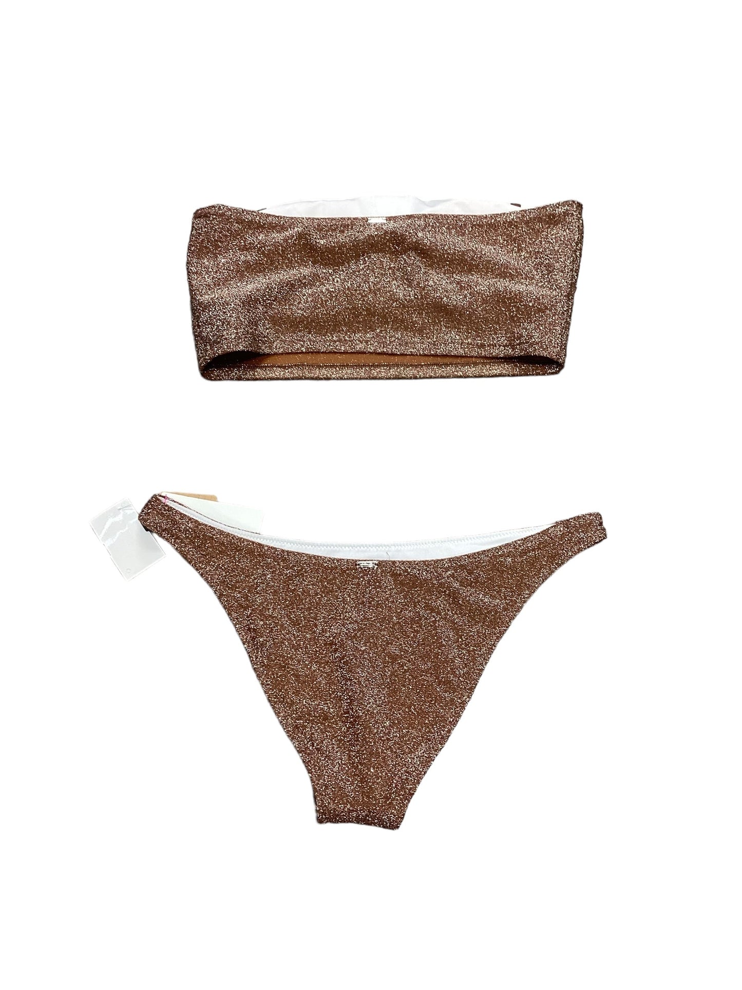 Brown Swimsuit 2pc Pink, Size S