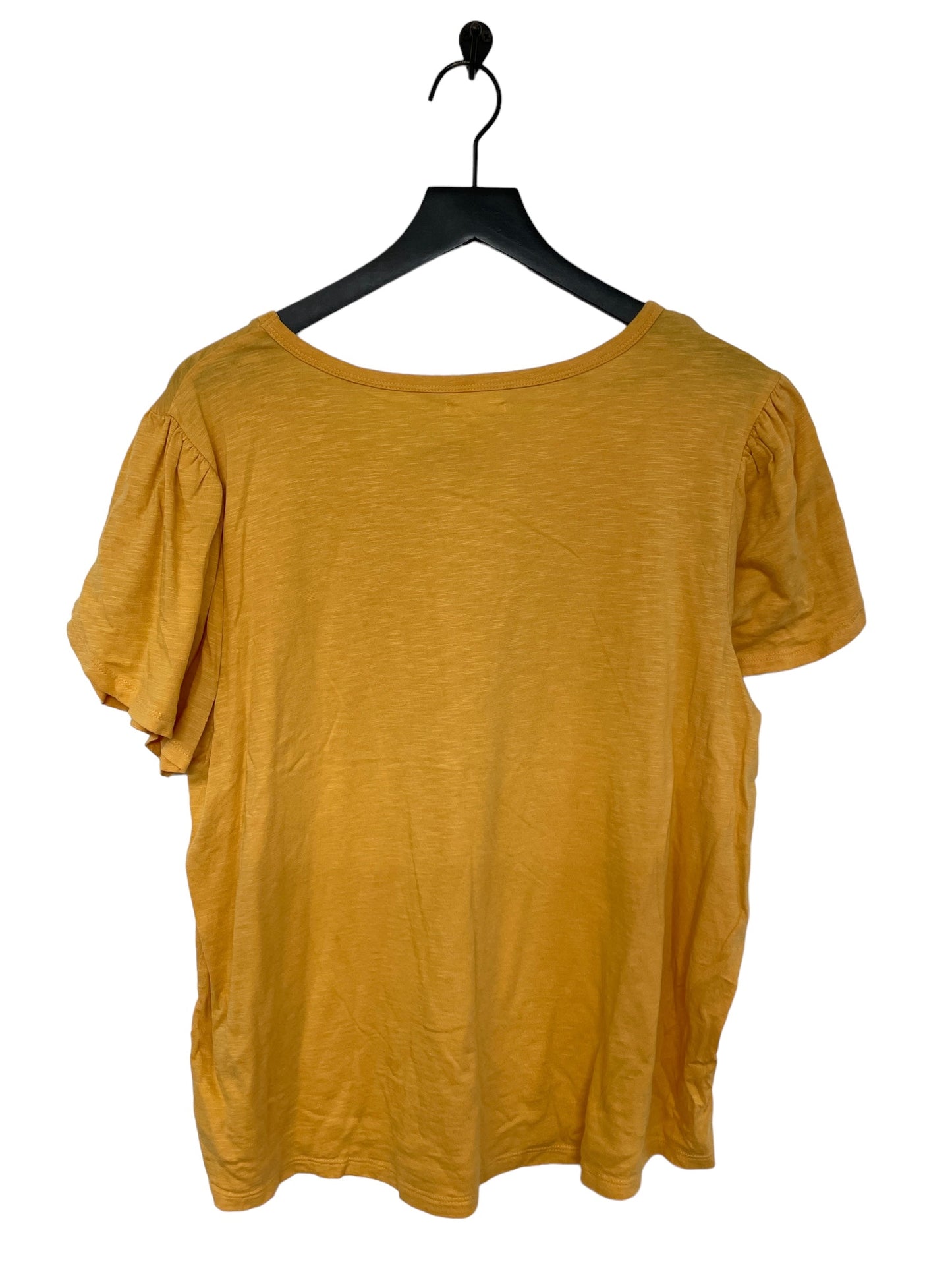 Yellow Top Short Sleeve Basic Maurices, Size Xxl