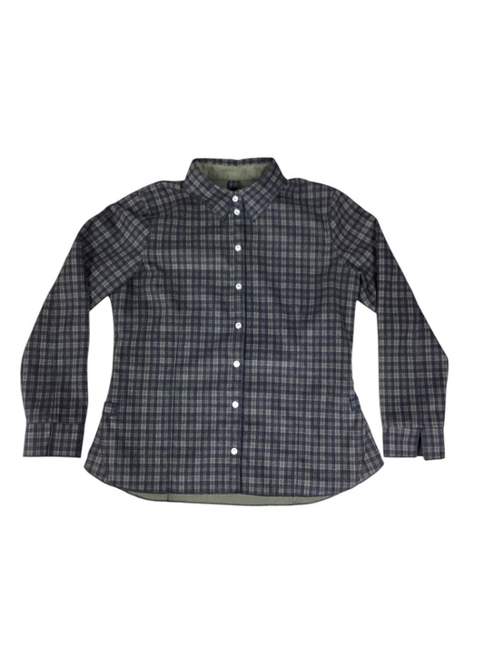 Jacket Shirt By French Dressing In Black & Green, Size: L