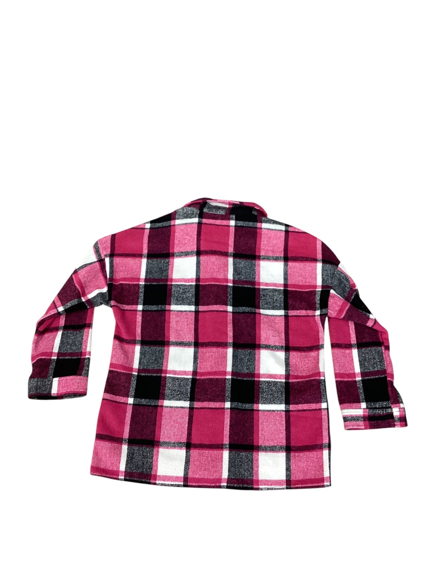 Jacket Shirt By Clothes Mentor In Black & Pink, Size: M