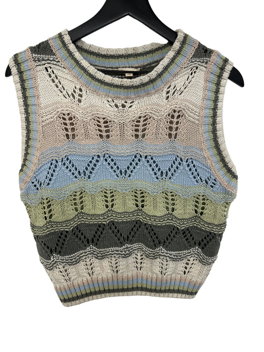 Vest Sweater By Hem & Thread In Blue & Grey, Size: S