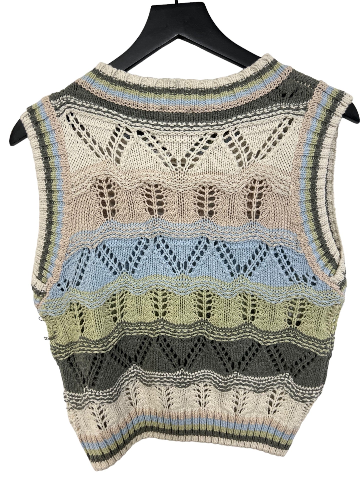 Vest Sweater By Hem & Thread In Blue & Grey, Size: S