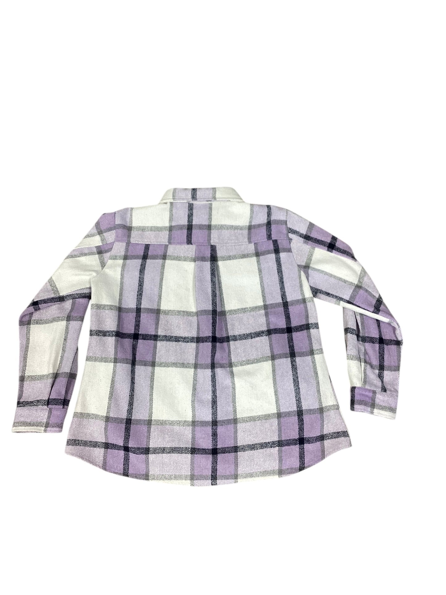 Jacket Shirt By Blue B In Purple & White, Size: M