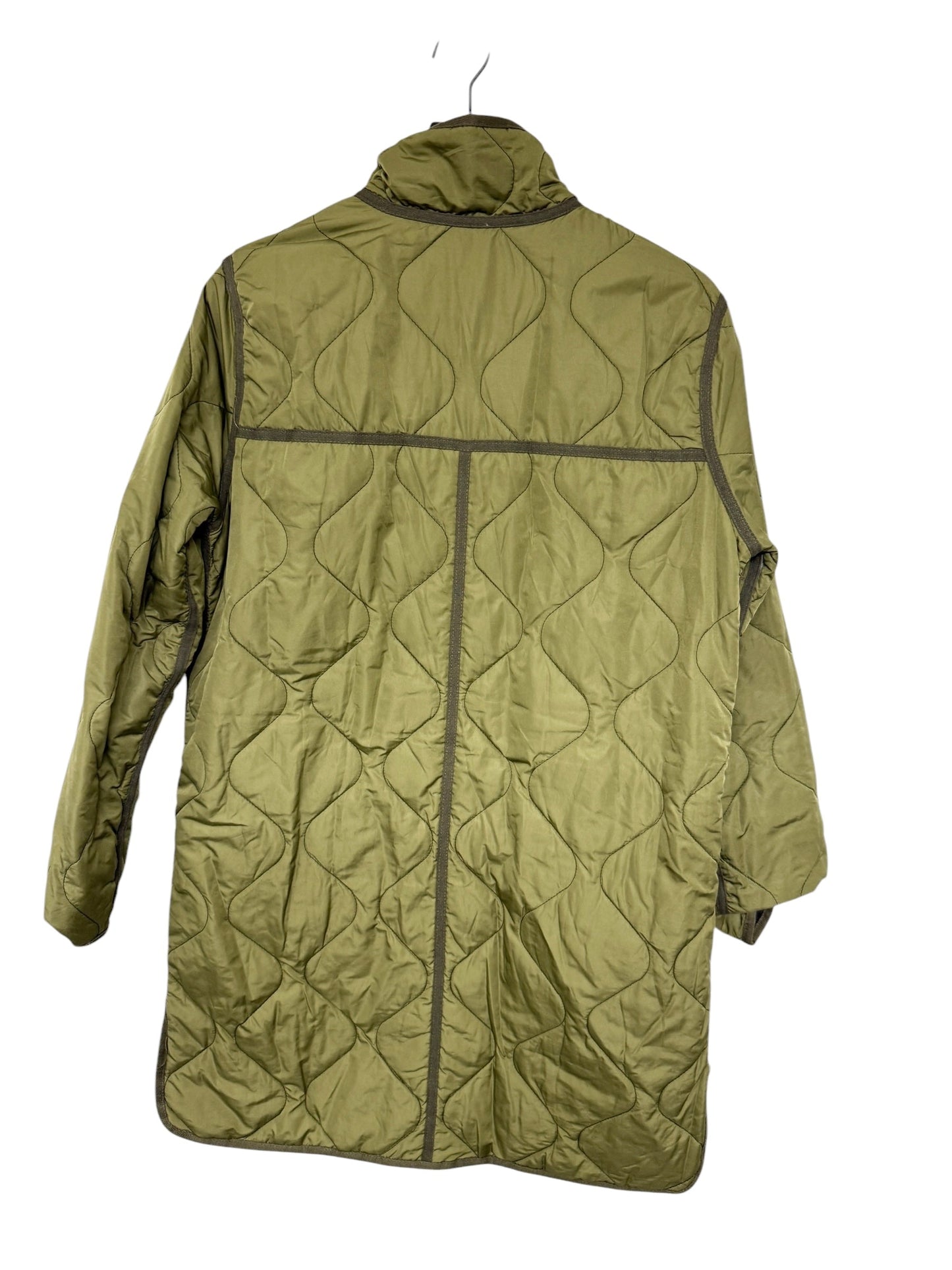 Jacket Puffer & Quilted By Thread And Supply In Black & Green, Size: M