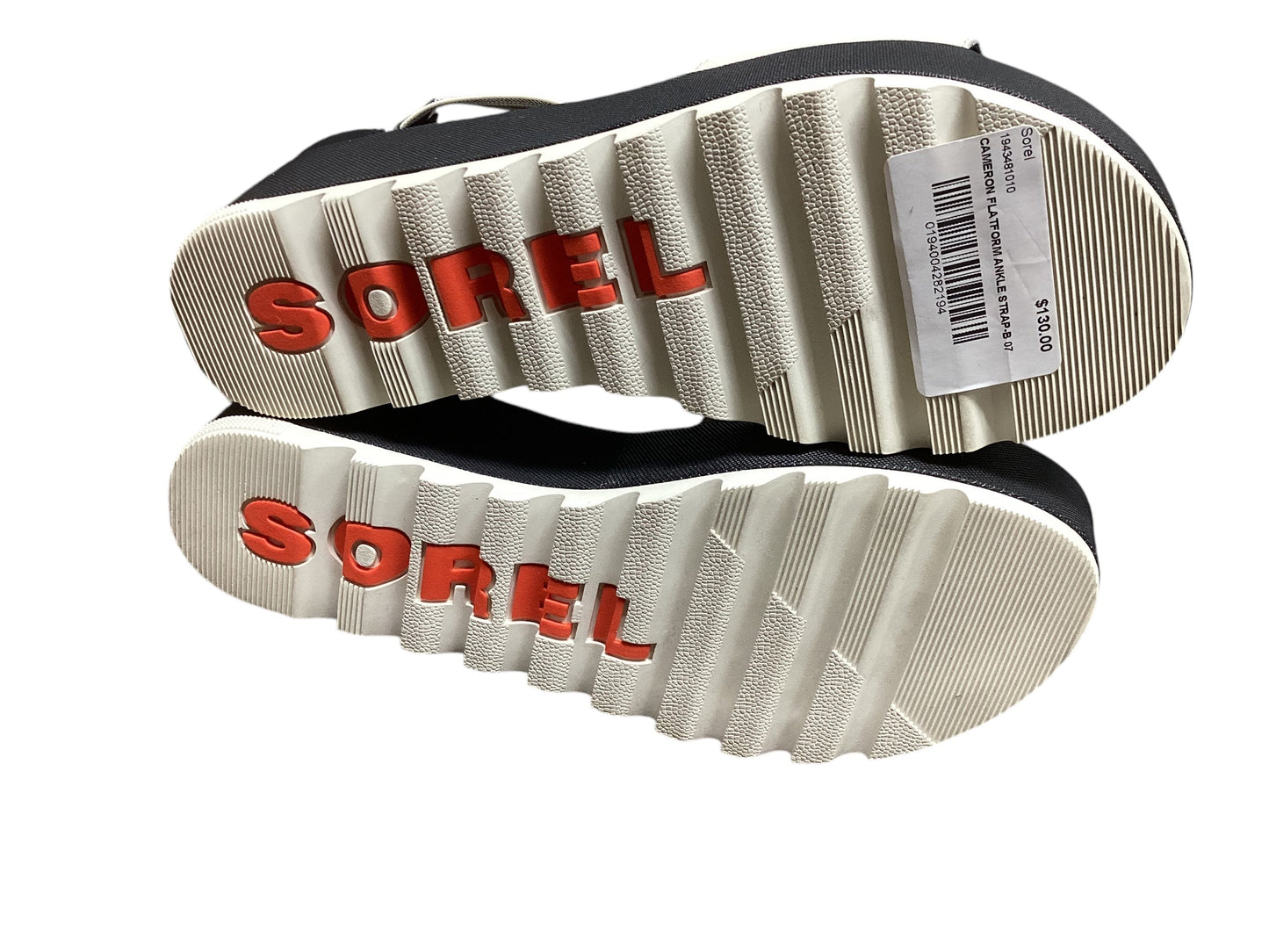 Sandals Heels Platform By Sorel In Black & White, Size: 7