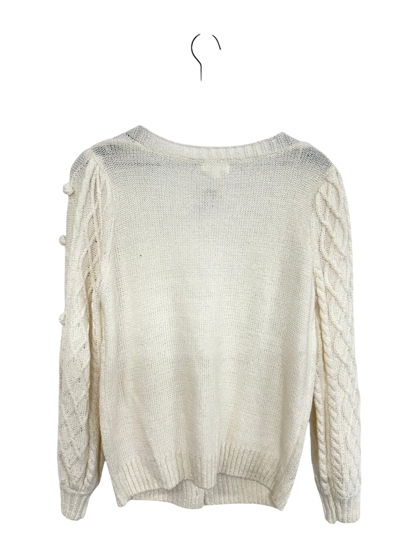 Sweater Cardigan By Blu Pepper In White, Size: M