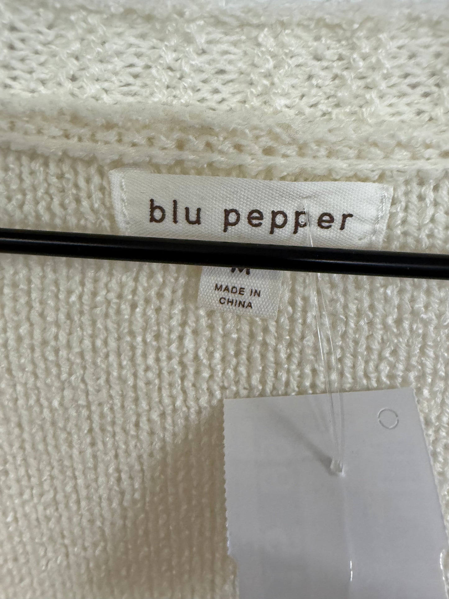 Sweater Cardigan By Blu Pepper In White, Size: M