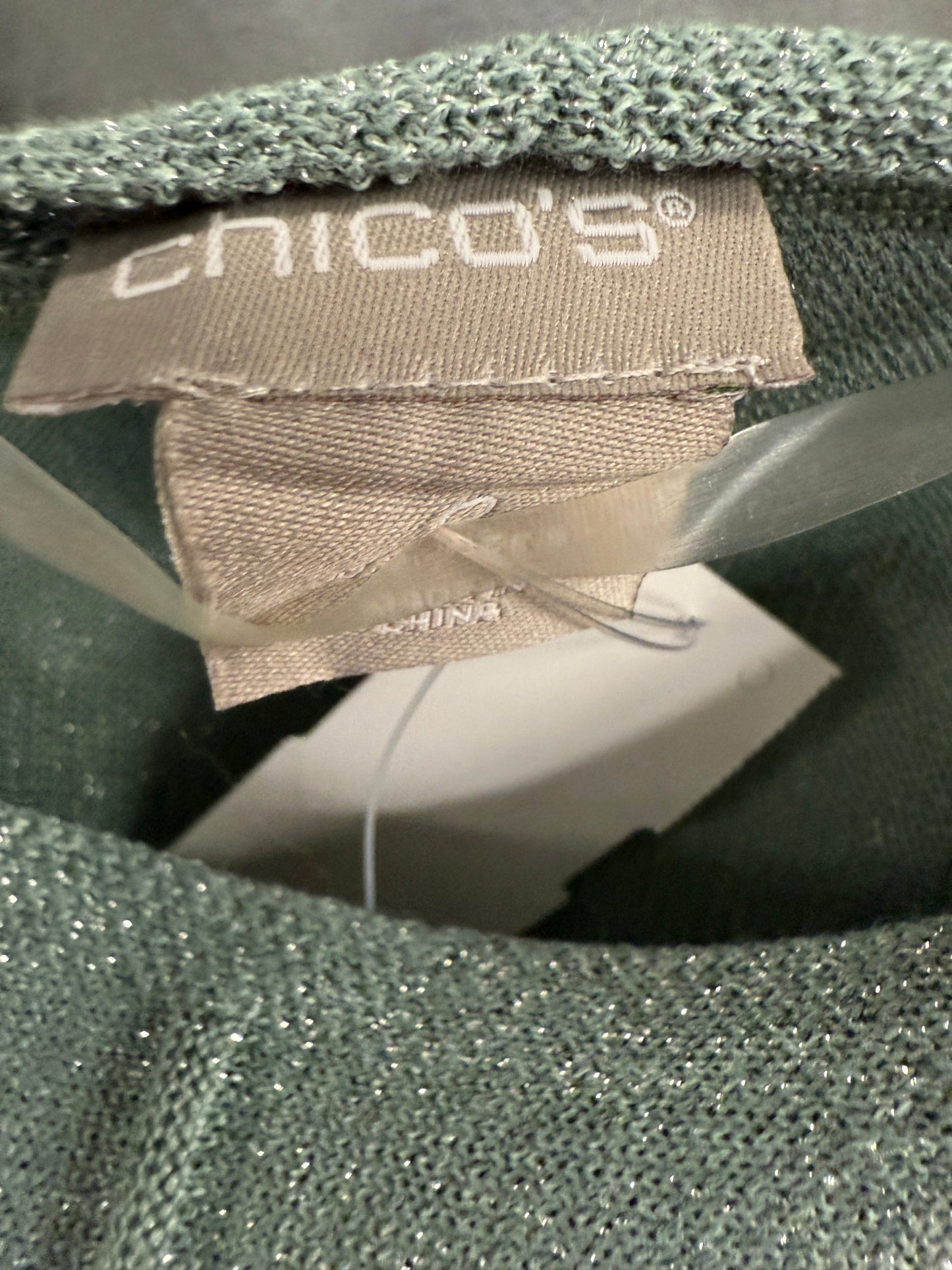 Top Short Sleeve By Chicos In Green, Size: S