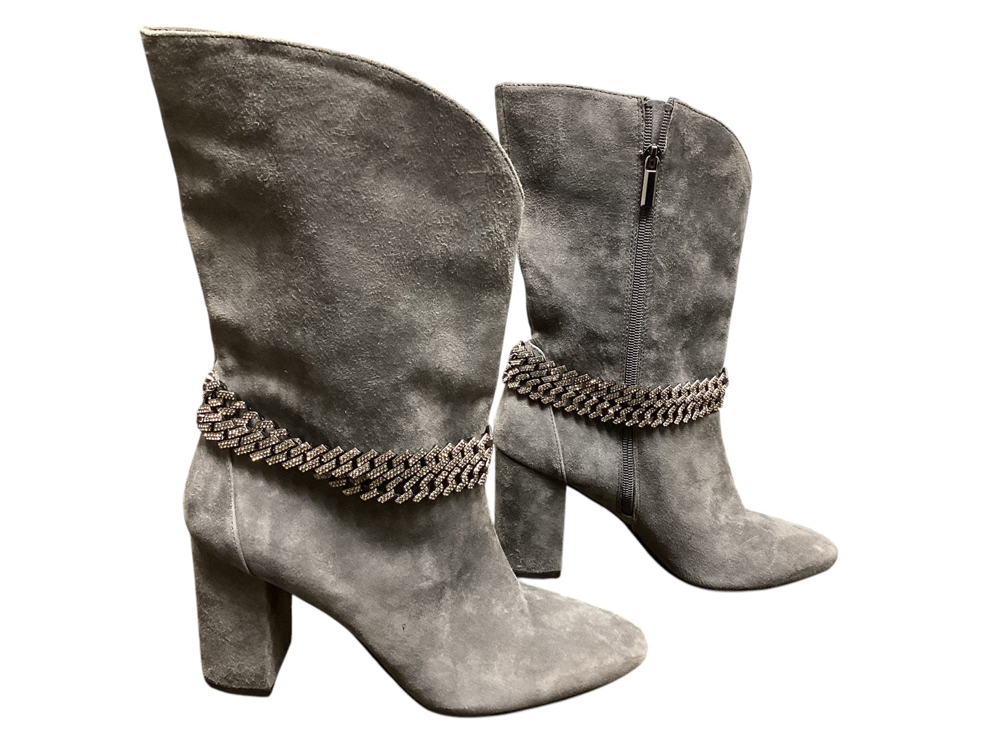 Boots Mid-calf Heels By White House Black Market In Grey, Size: 8