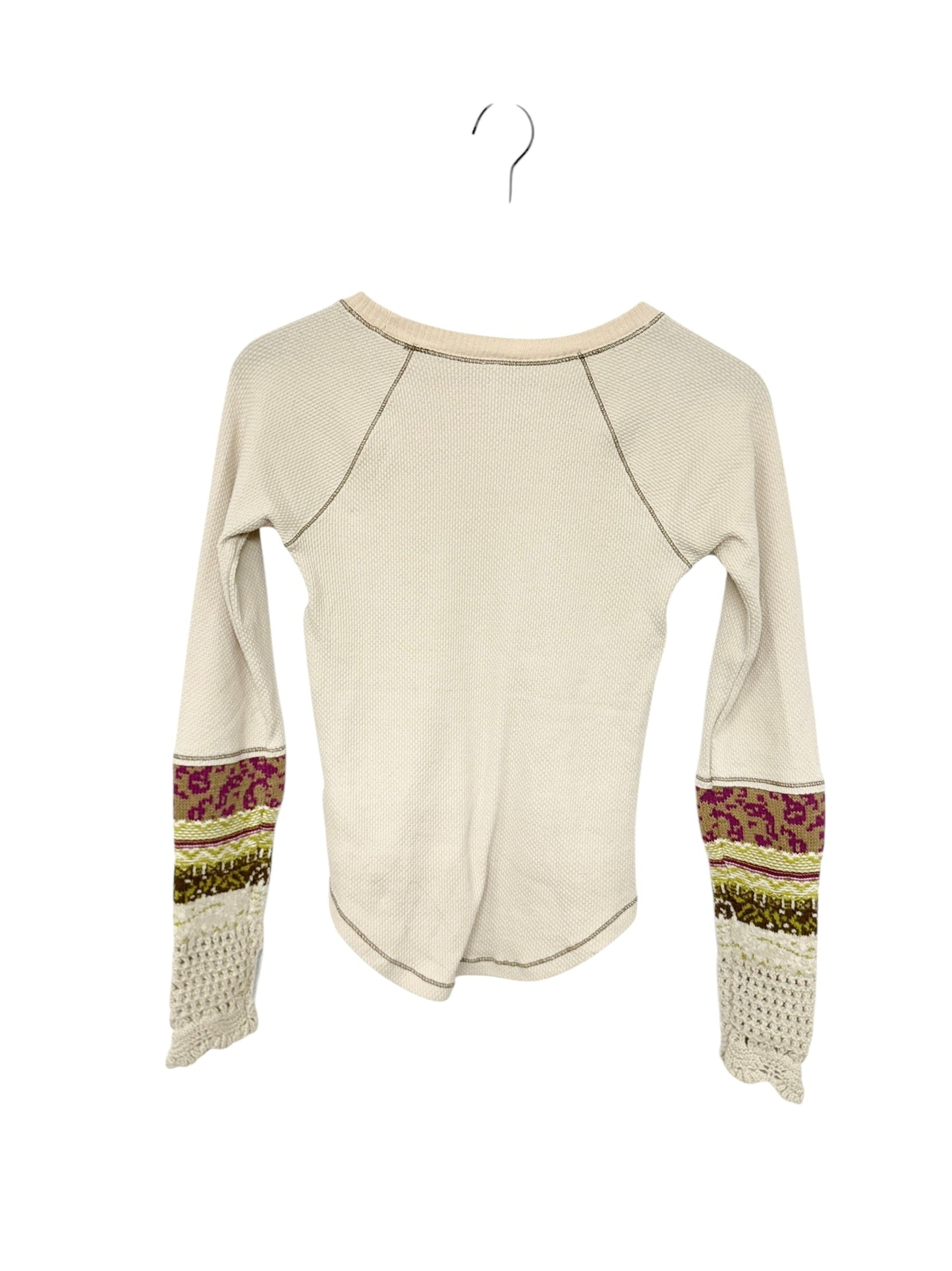 Top Long Sleeve By Free People In Cream, Size: Xs