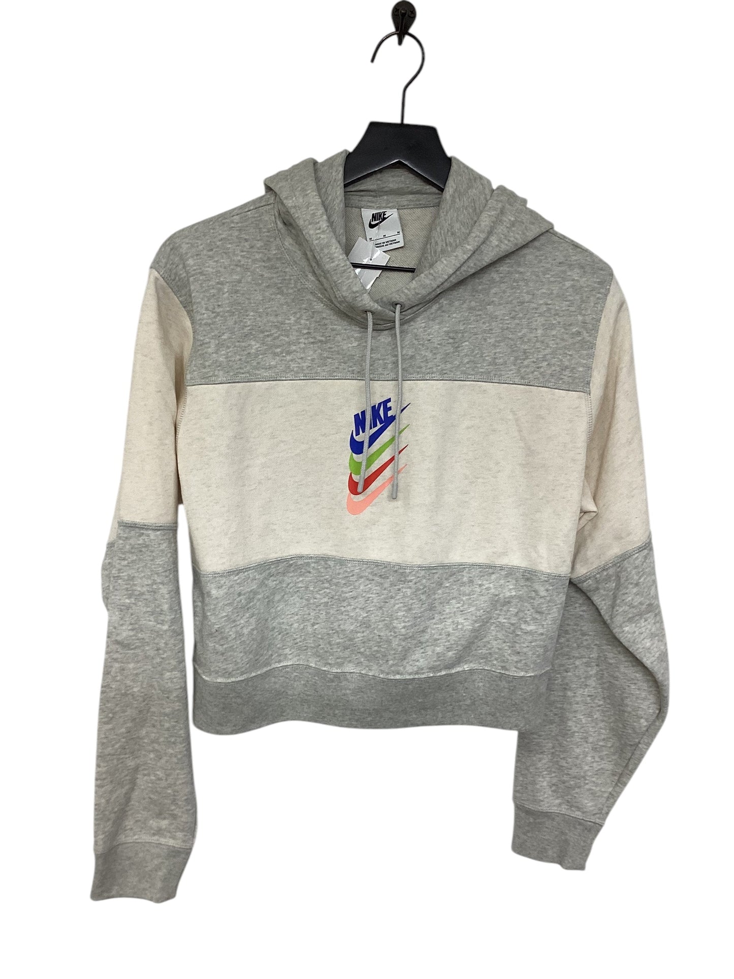 Sweatshirt Hoodie By Nike Apparel In Grey, Size: M