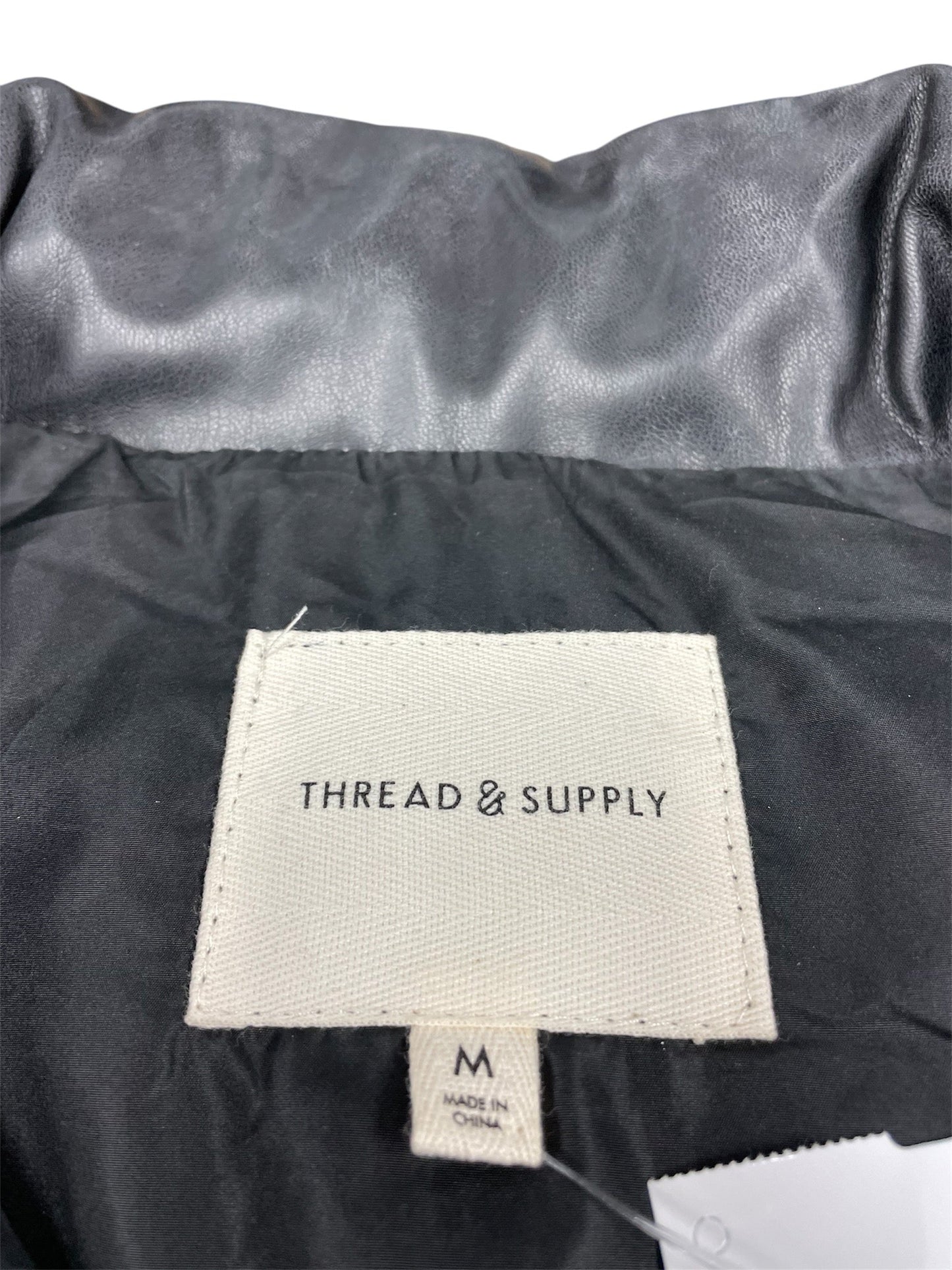 Vest Puffer & Quilted By Thread And Supply In Black, Size: M