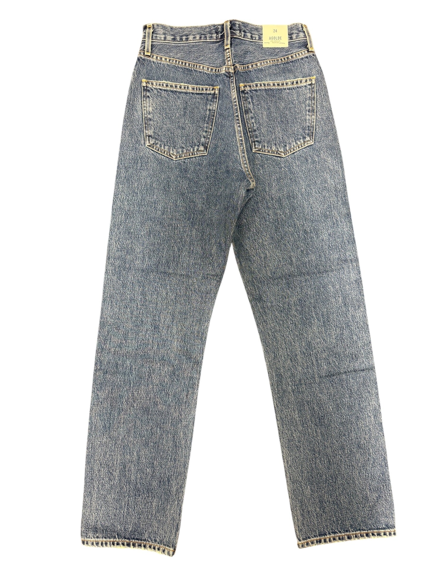 Jeans Straight By Agolde In Blue Denim, Size: 0